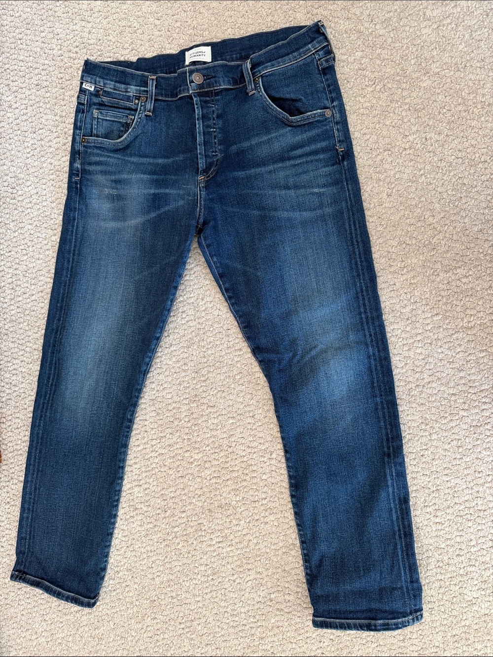 Citizens Of Humanity Dark Blue Cropped Ankle Jeans